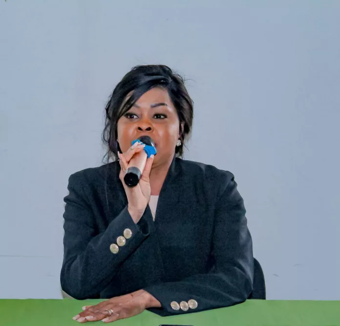 Madame la ministre de l'entrepreneuriat, du commerce, et des PME-PMI lors de son intervention.