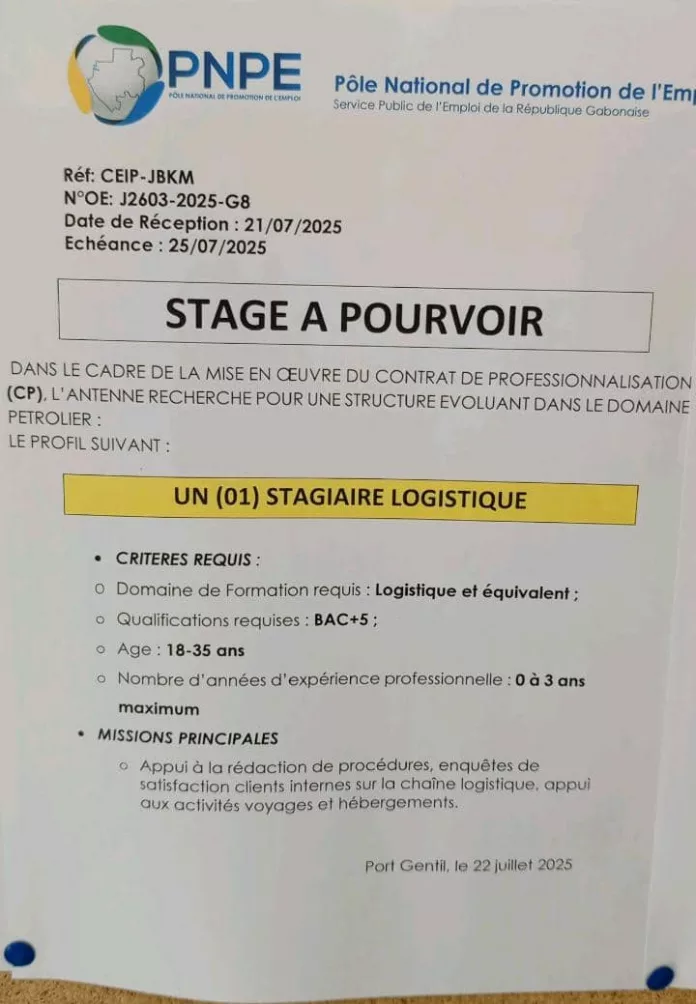 Une bien curieuse offre de stage.