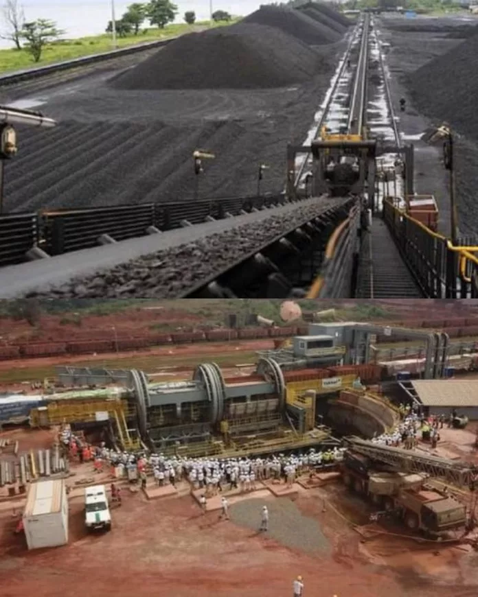 Exploitation minière au Gabon et en Guinée.
