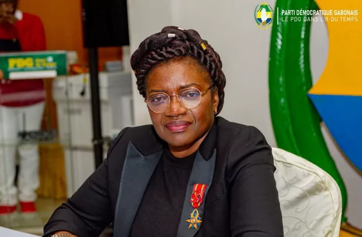 La Secrétaire Générale de l’UFPDG, Camarade Angélique Ngoma, saluée pour son engagement au service du Gabon.