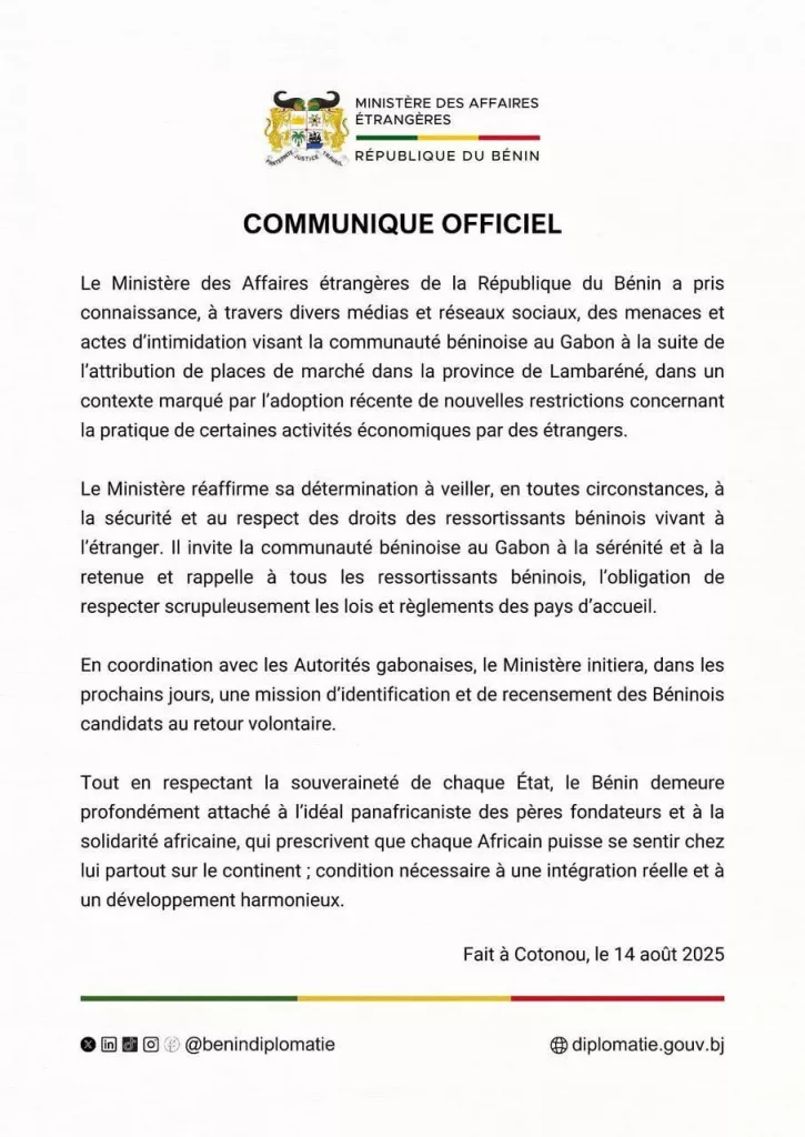 Nouveau marché de Lambaréné : une dispute locale qui secoue les relations entre le Gabon et le Bénin 1 Nouveau marché de Lambaréné : une dispute locale qui secoue les relations entre le Gabon et le Bénin