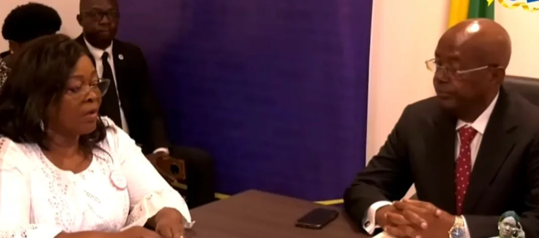 Elizabeth Ngoua Mbina et Alexis Boutamba Mbina lors de leur rencontre.