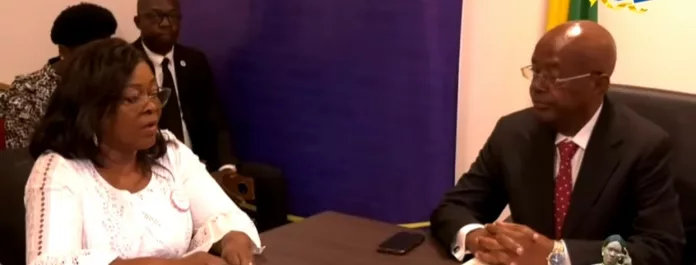 Elizabeth Ngoua Mbina et Alexis Boutamba Mbina lors de leur rencontre.