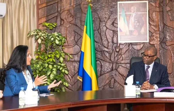 Alexandre barro chambrier et la directrice de division Afrique centrale, Dhalia Khalifa, lors de leurs échanges sur les opportunités de collaboration entre le Gabon et la SFI.