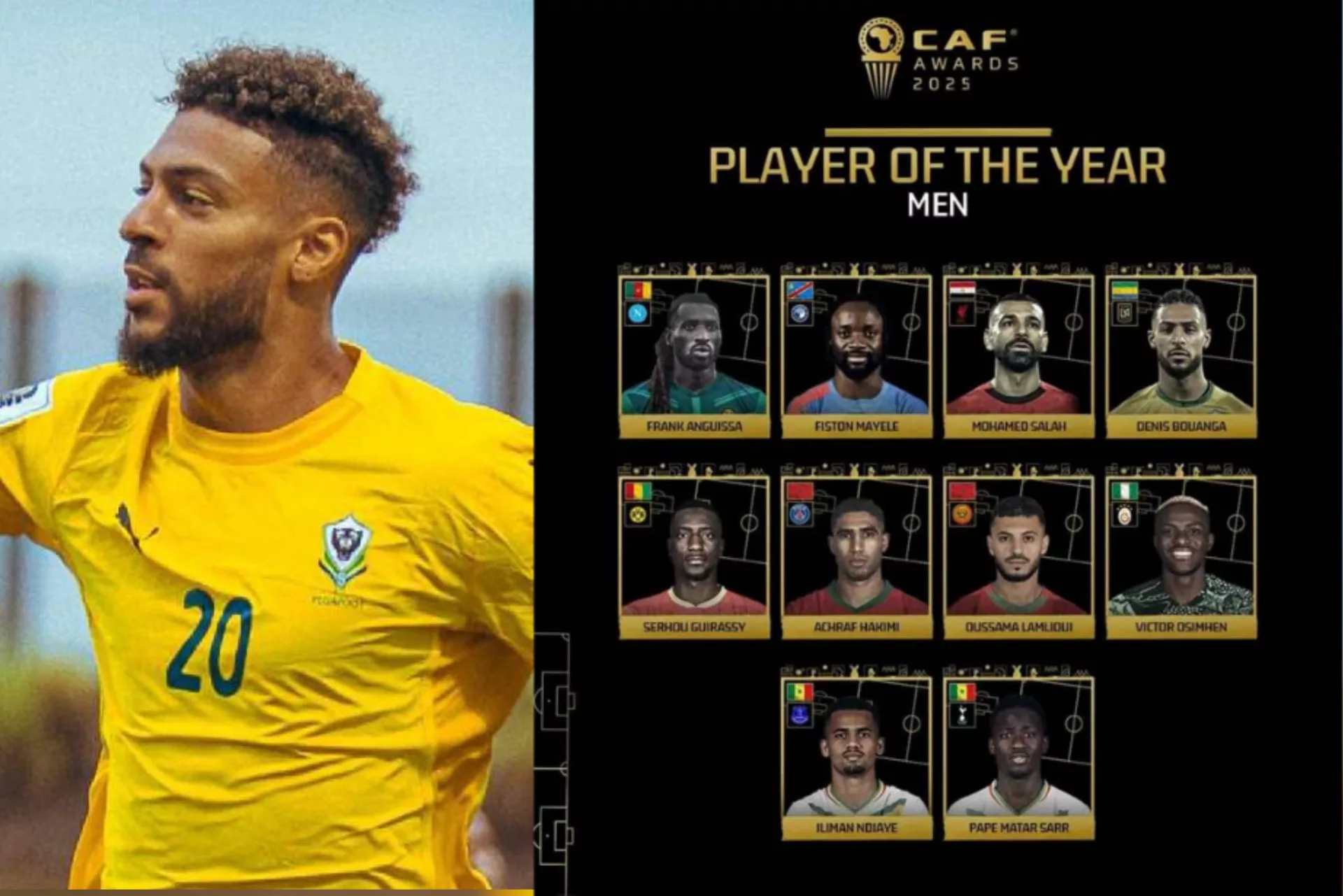 Denis Bouanga parmi les 10 meilleurs joueurs du continent.