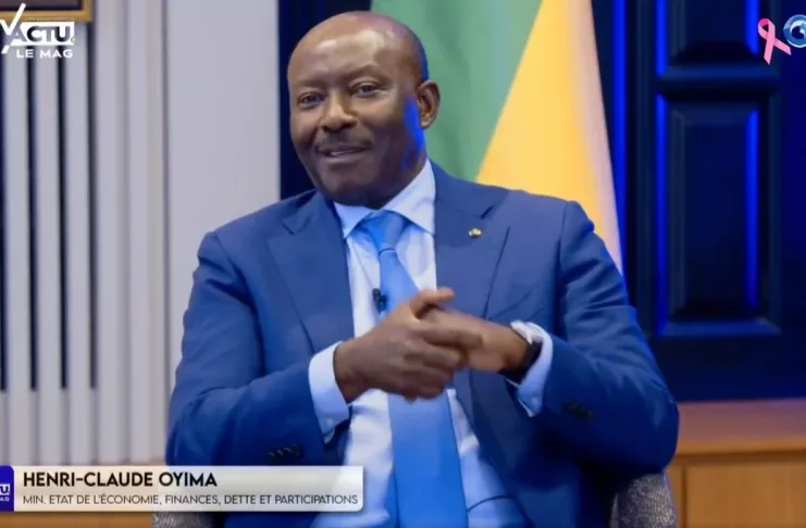 Le ministre d’État Henri-Claude Oyima, chargé de la lutte contre la vie chère lors de son passage à l'émission Gouv Actu.