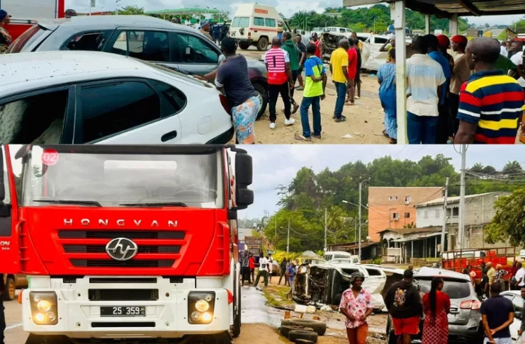5 morts et plusieurs blessés graves dans un accident de circulation au PK13 près de Libreville.