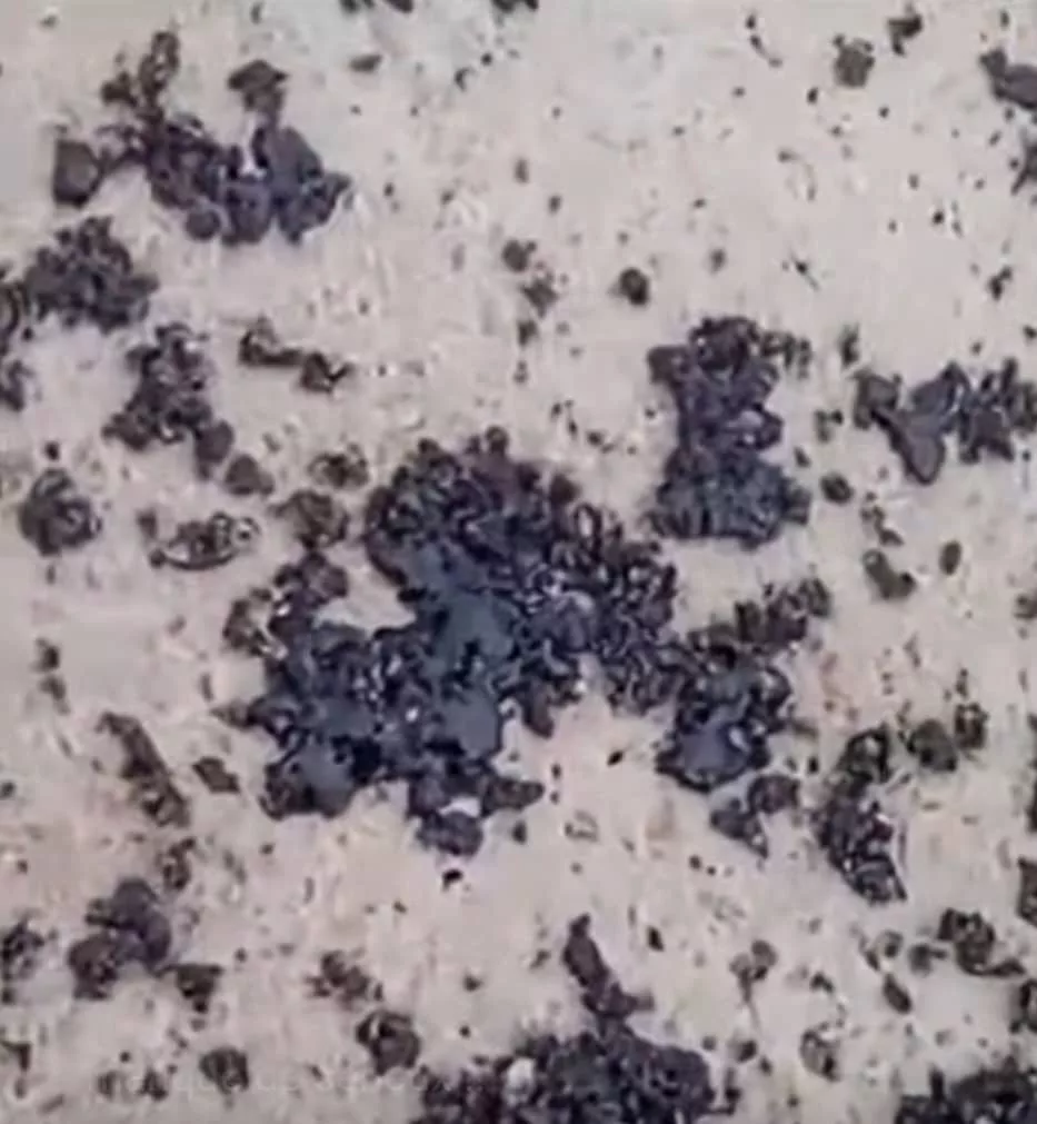 Ces galettes d'hydrocarbures sur la plage de Mayumba confirment la gravité de la pollution