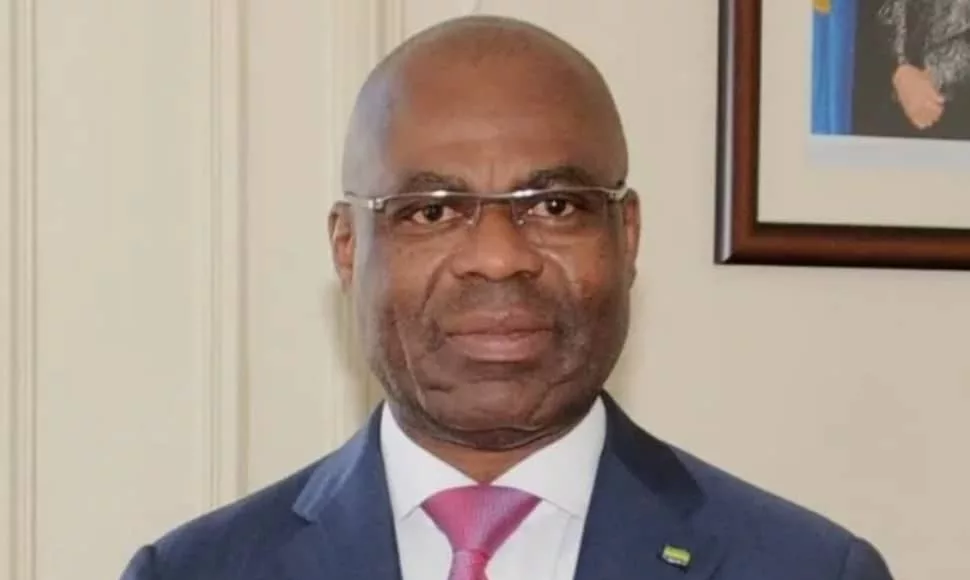 Germain Ngoyo Moussavou, Président de la HAC, l'organe de régulation qui appele au respect des droits du journaliste Harold Leckat Igassela.