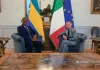 Gabon–Italie : les clés de la relance économique entre Oligui Nguéma et Giorgia Meloni Le président de la République, Brice Clotaire Oligui Nguema, reçu en audience par la présidente du conseil des ministres italien, Giorgia Meloni, au Palais Chigi à Rome.