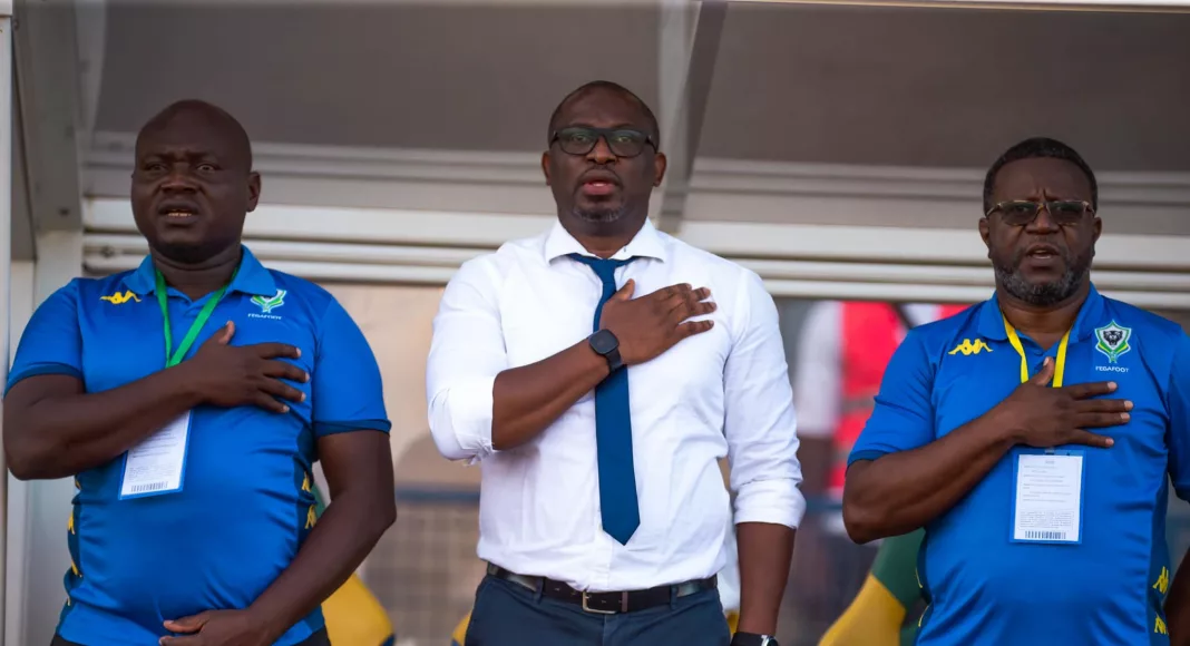 Le staff technique des Panthères, conduit par le sélectionneur Thierry Mouyouma à Rabat depuis ce week-end.