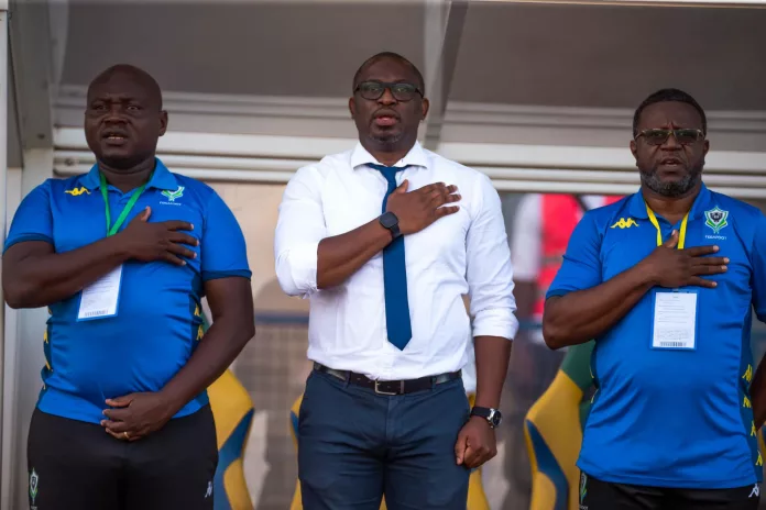 Le staff technique des Panthères, conduit par le sélectionneur Thierry Mouyouma à Rabat depuis ce week-end.