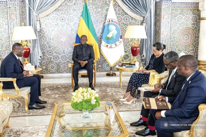 a reçu en audience Monsieur Yvon Sana Bangui, Gouverneur de la Banque des États de l’Afrique Centrale (BEAC), actuellement en visite au Gabon dans le cadre d’activités sous-régionales.