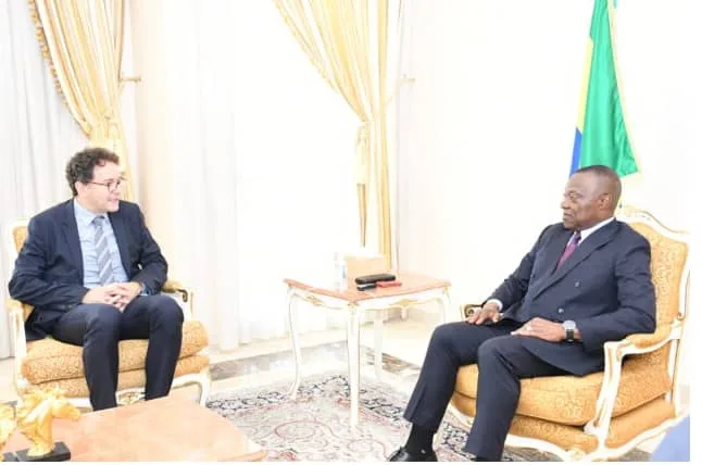 Tête-à-tête au Palais de la Constitution entre Dieudonné Aba’a Owono et l’ambassadeur de France, Fabrice Mauriès. Une rencontre placée sous le signe du renforcement de la coopération institutionnelle entre le Gabon et la France