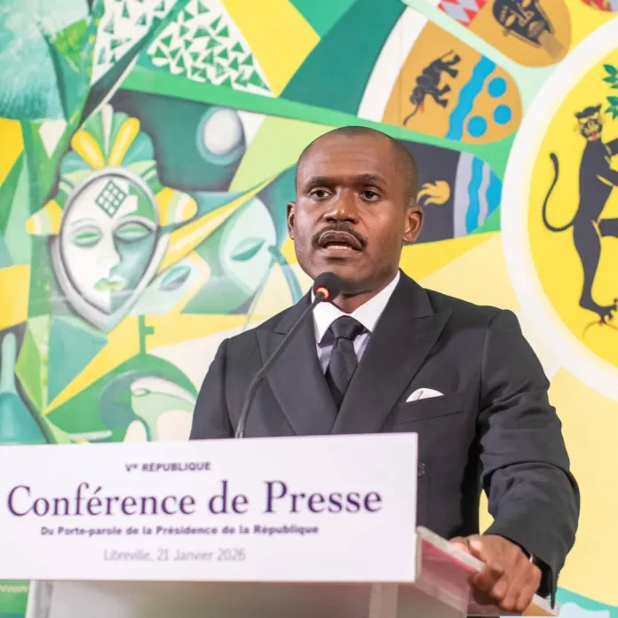 Théophane Nzame-Nze Biyoghe lors de sa conférence de presse de ce 21 janvier.
