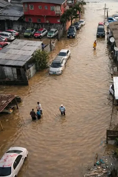 Une vue des dégâts après la pluie.