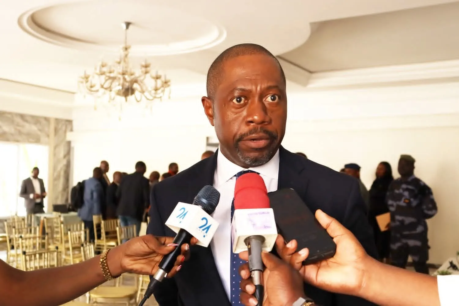Pacôme Kossy, ministre de l’Agriculture, lors de sa première réunion de travail avec l’administration centrale.