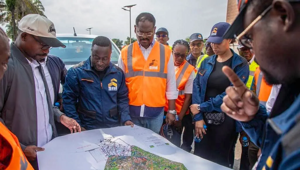 Mays Mouissi ce 11 janvierlors de la visite d'inspection majeure sur les chantiers de la Société nationale immobilière (SNI).