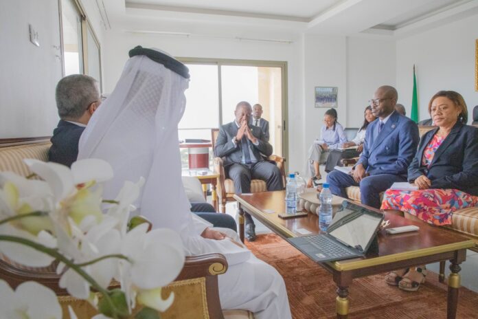 Le ministre de l’Agriculture, Pacôme Kossy, a reçu ce lundi à Libreville une délégation du groupe émirati E20 Investment LTD