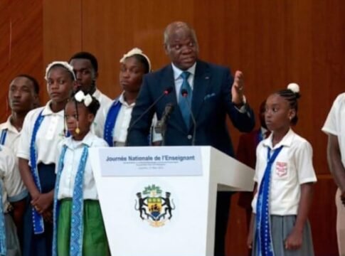Le Président de la République Brice Clotaire Oligui Nguema lors de son adresse aux enseignants.