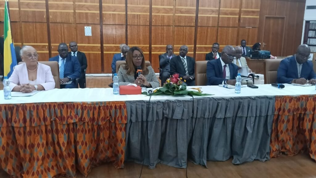Gabon : Derniers réglages gouvernementaux avant les élections professionnelles 2 Les membres du gouvernement lors de leur rencontre avec les syndicalistes