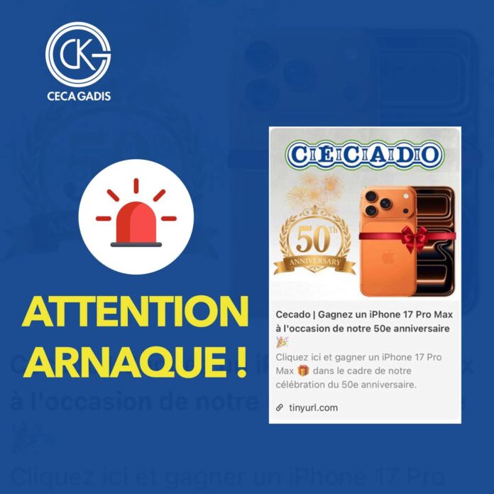 CECA-GADIS sonne l’alerte face à une nouvelle arnaque. ©️gabonclic.info