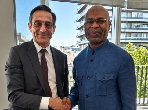 Germain Ngoyo Moussavou et Martin Ajdari lors de leur rencontre à Paris.