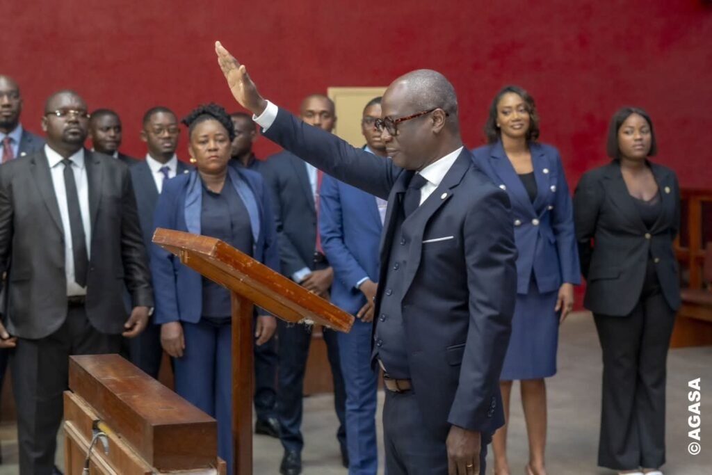 Gabon : L’AGASA muscle son dispositif de contrôle judiciaire 1 Le Directeur général de l’Agence Gabonaise de Sécurité Alimentaire lors de la prestation de serment à Libreville.