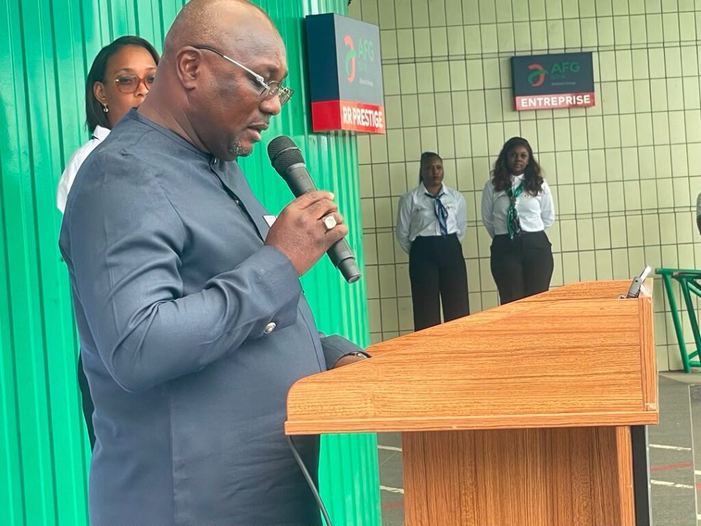 Gabon : AFG Bank Gabon clôture en beauté ses Journées portes ouvertes à Libreville 1 Le Directeur général de AFG Bank Gabon, Ghislain Mboumba pour son allocution d’usage.