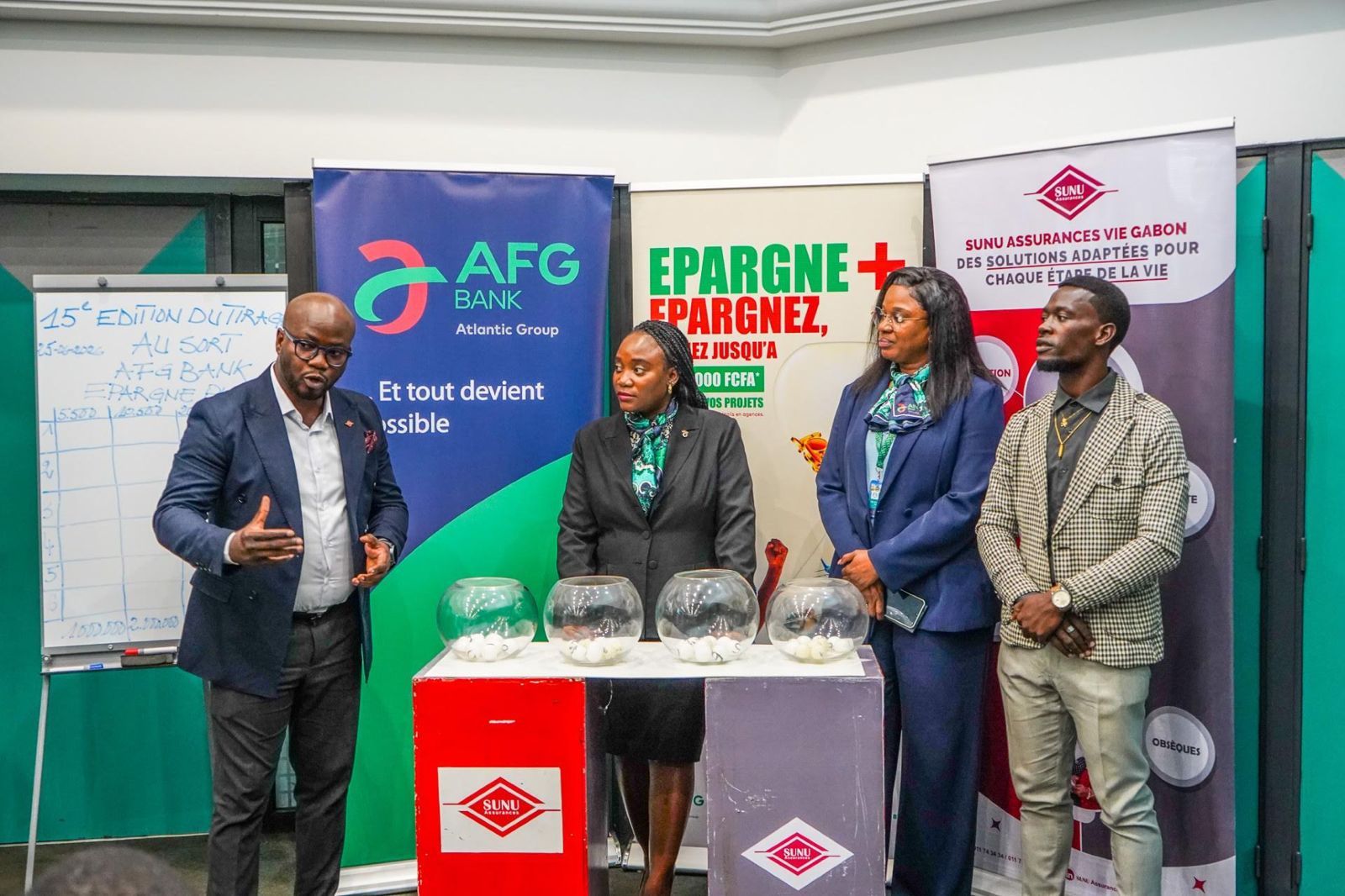 Gabon : Tirage au sort de l’Epargne+, AFG Bank Gabon et SUNU Assurances Gabon transforment l'épargne en levier de réussite