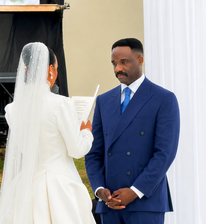 Omar-Denis Junior Bongo Ondimba et de Julia Otto Mbongo lors de la célébration de leur mariage ce 24 juillet 2026.