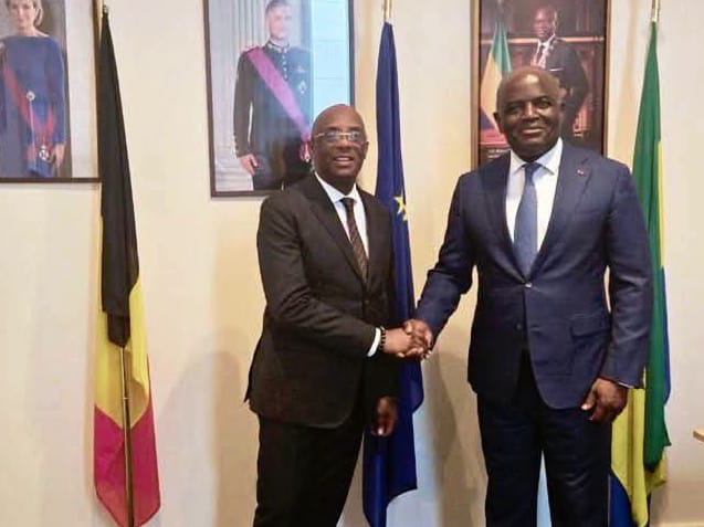 Marc Abeghe et Eudes Régis Immongault Tatangani au cours des échanges consacrés au renforcement des capacités opérationnelles de la représentation diplomatique gabonaise.
