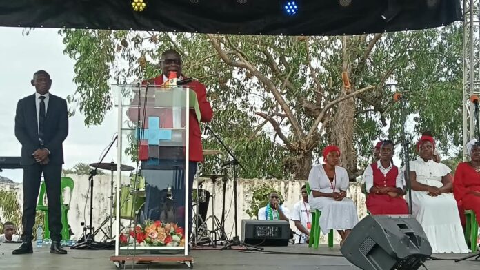 Georges Bruno Ngoussi lors de sa prise de parole.