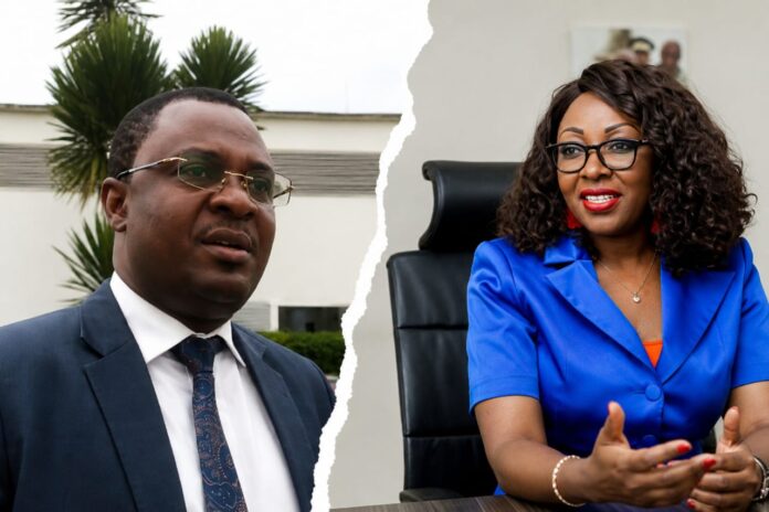 Joseph Lapensée Essingone et Laurence Ndong, sur fond de désaccords autour de la réforme de la Fonction publique.