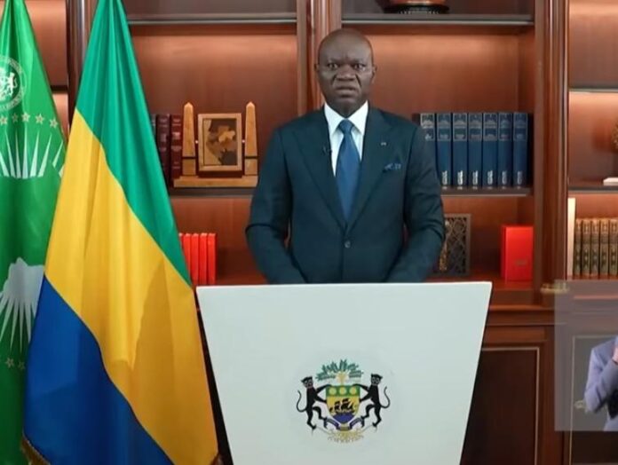 Le président Oligui Nguema lors de son discours à la nation ce 16 août 2026.