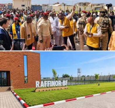 Sur ta photo, c'est l'inauguration de RAFFINOR-BF, la toute première raffinerie nationale d'or du Burkina Faso.