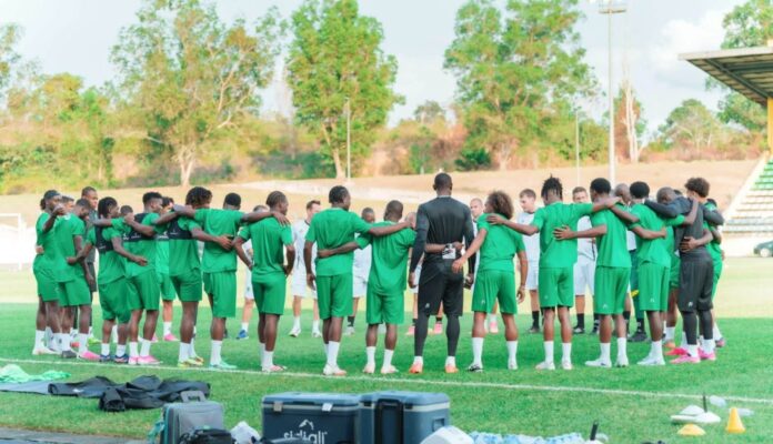 Les pantheres du Gabon ce lundi 2_ septembre à l'entrainement.